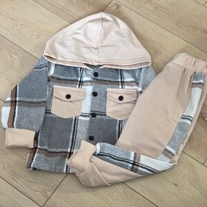 Plaid Kids Hoodie and Jogger Set
